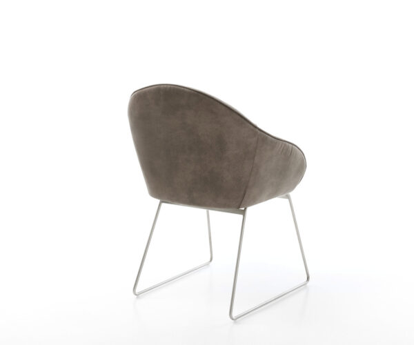 Jídelní židle Gaio-Flex taupe vintage s kluzáky, rám z nerezové oceli - Image 5