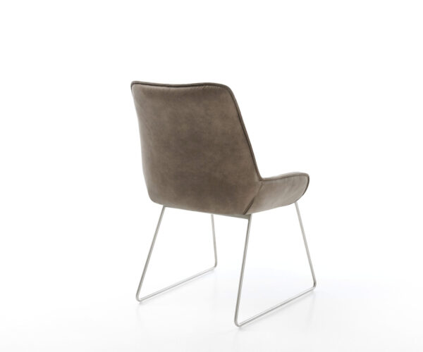 Jídelní židle Taimi-Flex taupe vintage s kluzáky, rám z nerezové oceli - Image 5