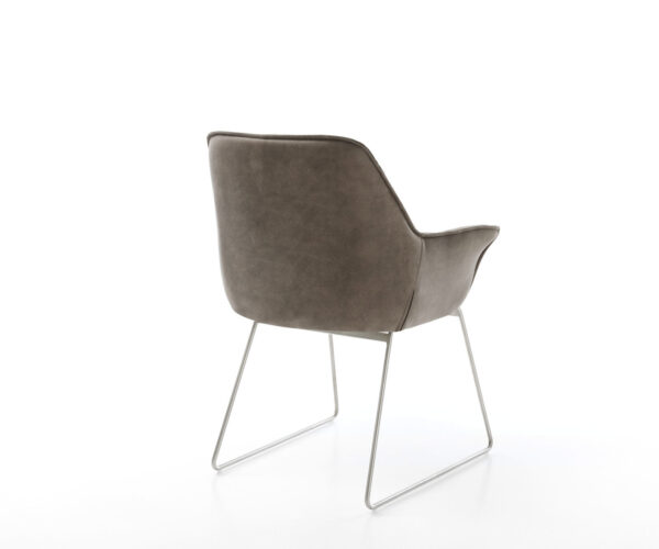 Jídelní židle Kaira-Flex taupe vintage s kluznou konstrukcí z nerezové oceli - Image 5