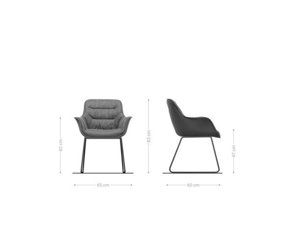 Jídelní židle Kaira-Flex taupe vintage s kluznou konstrukcí z nerezové oceli - Image 6