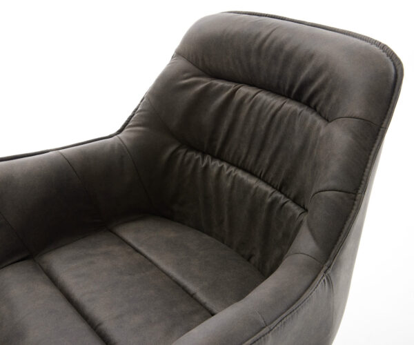 Jídelní židle Kaira-Flex antracit vintage kluzný rám nerezová ocel - Image 4