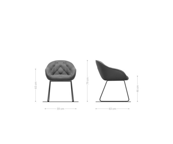 Jídelní židle Gaio-Flex vintage skluzová konstrukce černá taupe - Image 6