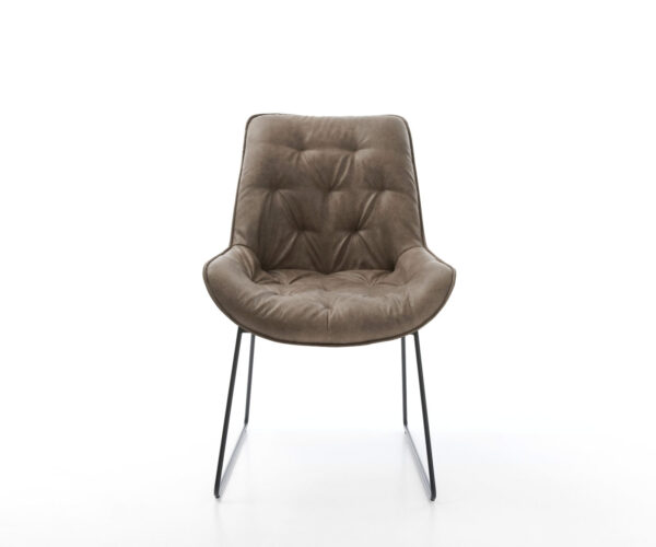 Jídelní židle Taimi-Flex taupe vintage černý rám s kluzáky - Image 2