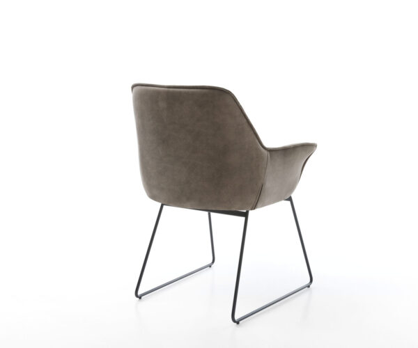 Jídelní židle Kaira-Flex taupe vintage s kluzáky, černý rám - Image 5