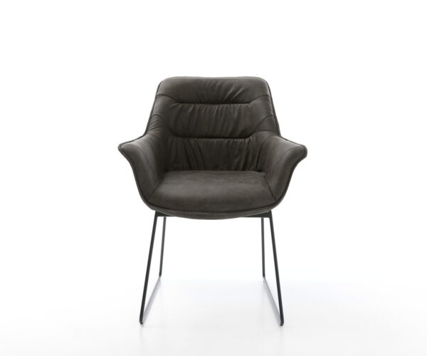 Jídelní židle Kaira-Flex antracit vintage černý rám s kluzáky - Image 2