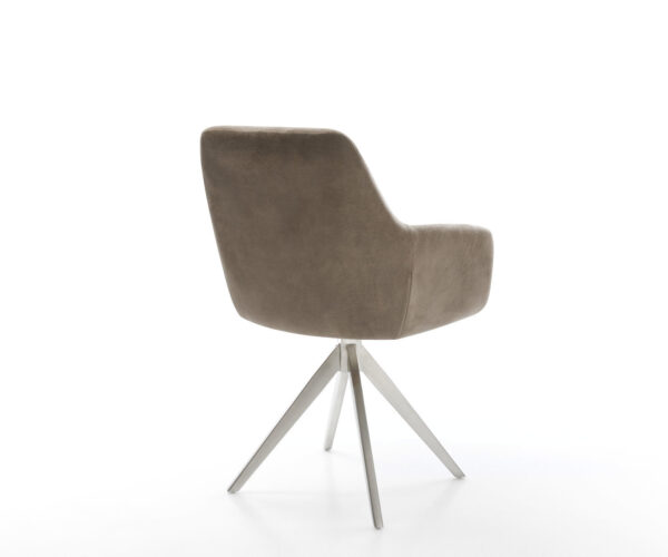 Jídelní židle Pejo-Flex taupe vintage křížová konstrukce, hranatý nerezový rám - Image 5