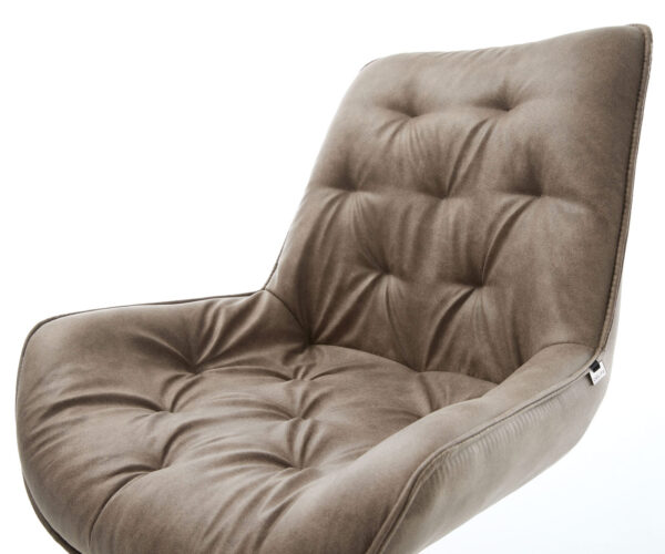 Jídelní židle Taimi-Flex taupe vintage křížový rám hranatý nerezová ocel - Image 4