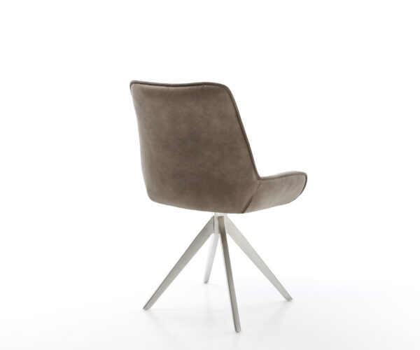 Jídelní židle Taimi-Flex taupe vintage křížový rám hranatý nerezová ocel - Image 5