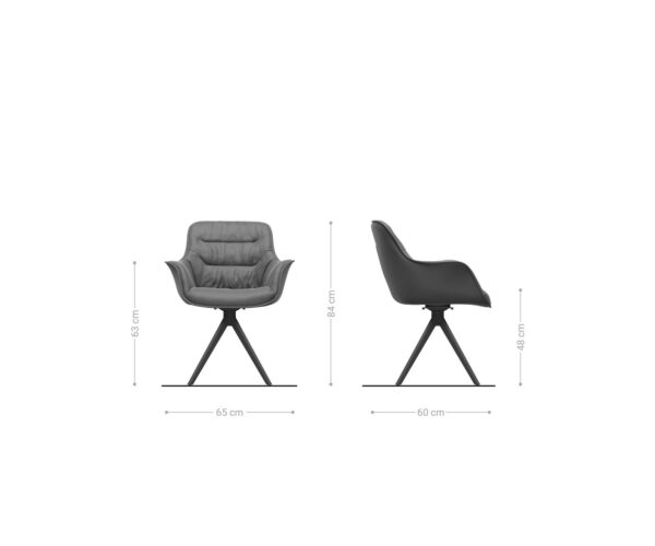 Jídelní židle Kaira-Flex antracitová vintage křížová podnož z úhlové nerezové oceli - Image 6