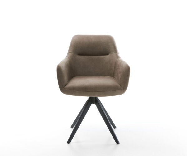 Jídelní židle Pejo-Flex taupe vintage křížová podnož, černá, hranatá - Image 2