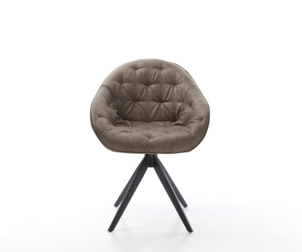 Jídelní židle Gaio-Flex taupe vintage křížová konstrukce úhlová černá - Image 2