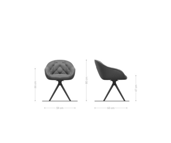 Jídelní židle Gaio-Flex taupe vintage křížová konstrukce úhlová černá - Image 6