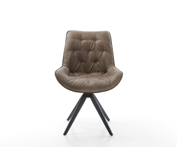 Jídelní židle Taimi-Flex taupe vintage křížová podnož, černá, hranatá - Image 2