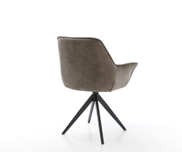 Jídelní židle Kaira-Flex taupe vintage křížová podnož hranatá černá - Image 5