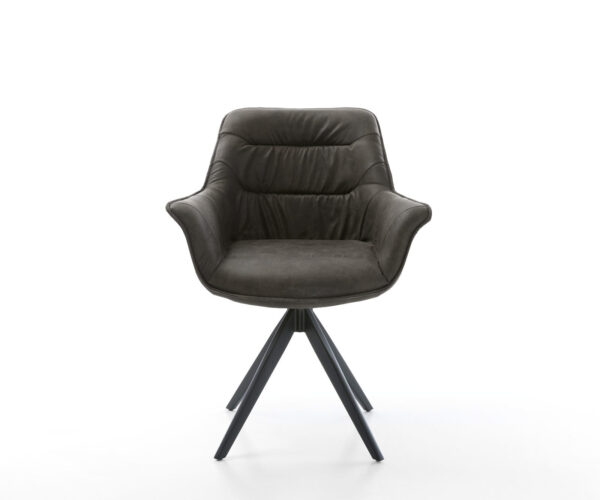 Jídelní židle Kaira-Flex antracit vintage křížová podnož úhlová černá - Image 2