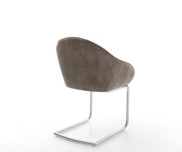 Jídelní židle Gaio-Flex taupe vintage kulaté konzolové z nerezové oceli - Image 5