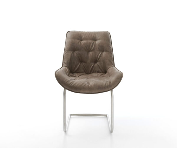 Jídelní židle Taimi-Flex taupe vintage konzolová kulatá nerezová ocel - Image 2