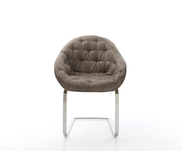 Jídelní židle Gaio-Flex taupe vintage konzolové s plochou nerezovou ocelí - Image 2