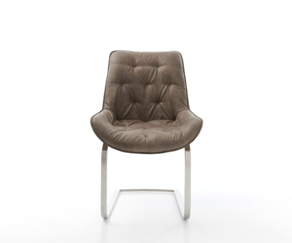 Jídelní židle Taimi-Flex taupe vintage konzolová plochá nerezová ocel - Image 2