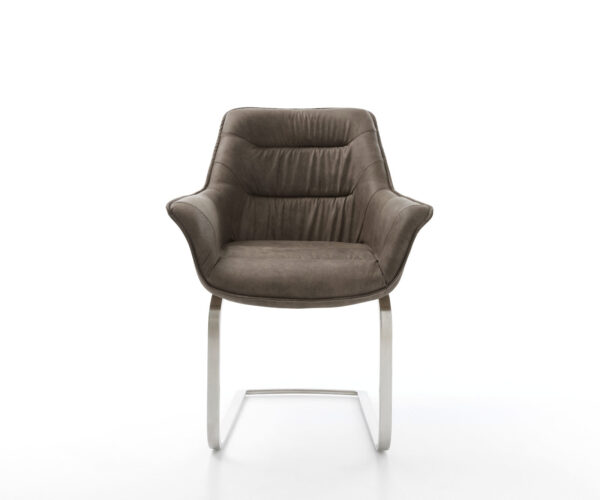 Jídelní židle Kaira-Flex taupe vintage konzolové ploché nerezové oceli - Image 2