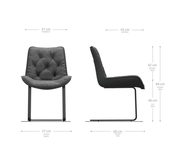 Jídelní židle Taimi-Flex taupe vintage konzolová židle s matnou černou úpravou - Image 6