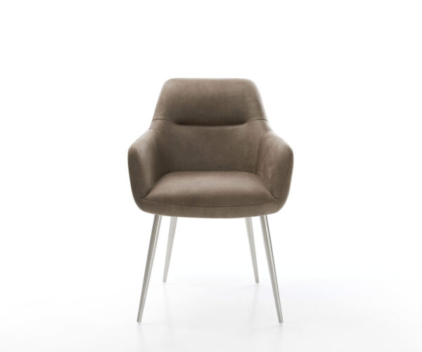 Jídelní židle Pejo-Flex taupe vintage, čtyřnohá, kuželová, nerezová ocel - Image 2