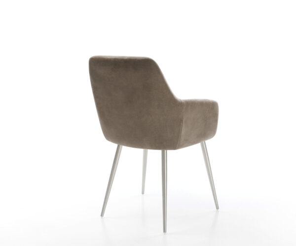 Jídelní židle Pejo-Flex taupe vintage, čtyřnohá, kuželová, nerezová ocel - Image 5