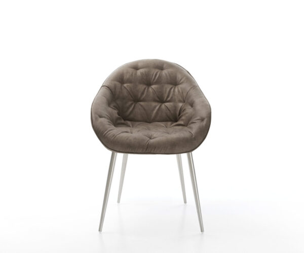 Jídelní židle Gaio-Flex taupe vintage 4 nohy kuželové nerezová ocel - Image 2