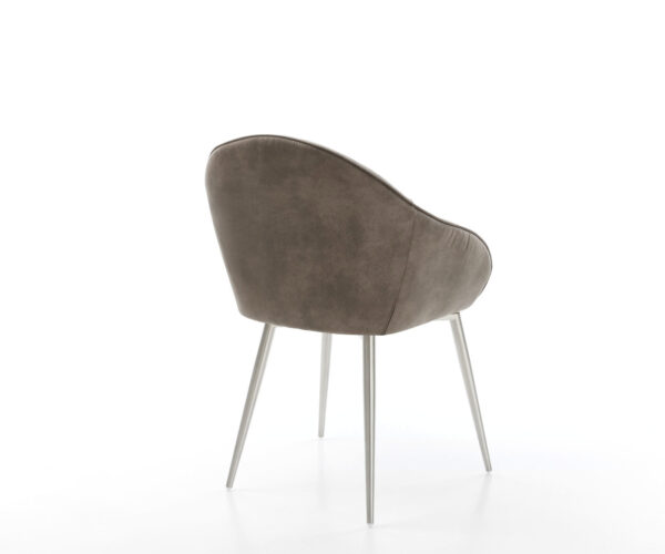 Jídelní židle Gaio-Flex taupe vintage 4 nohy kuželové nerezová ocel - Image 5