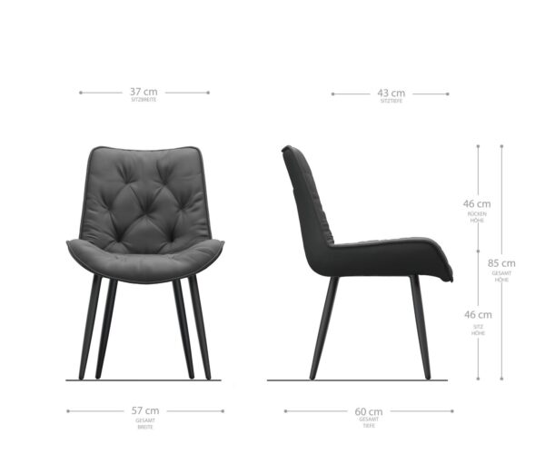 Jídelní židle Taimi-Flex šedá vintage, 4-nohá, kuželovitá z nerezové oceli - Image 6