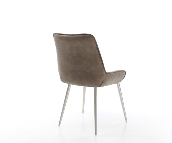 Jídelní židle Taimi-Flex taupe vintage čtyřnohá kuželová nerezová ocel - Image 5