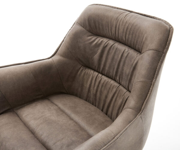 Jídelní židle Kaira-Flex taupe vintage se 4 kuželovitými nohami z nerezové oceli - Image 4