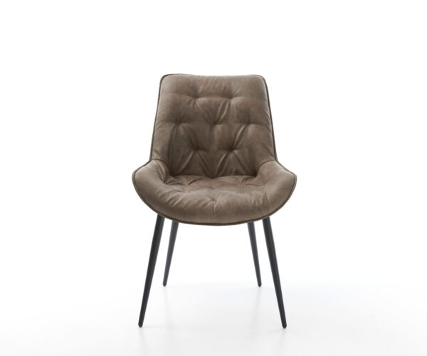 Jídelní židle Taimi-Flex taupe vintage, čtyřnohá, zužující se černá - Image 2