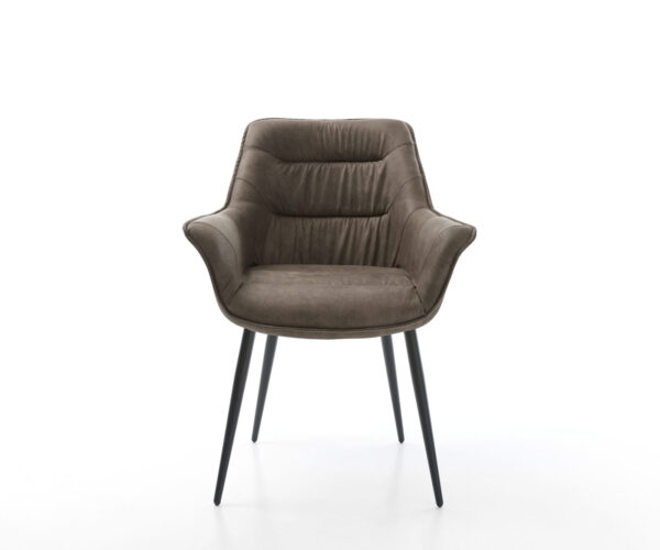 Jídelní židle Kaira-Flex taupe vintage, 4 nohy, zužující se, černé - Image 2
