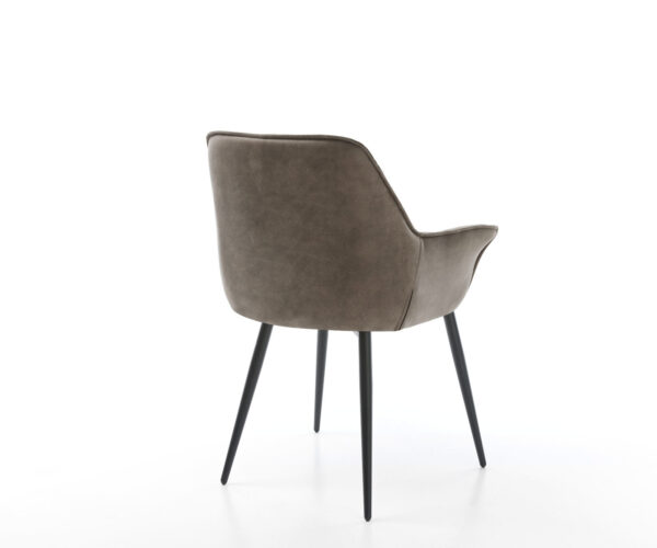 Jídelní židle Kaira-Flex taupe vintage, 4 nohy, zužující se, černé - Image 5