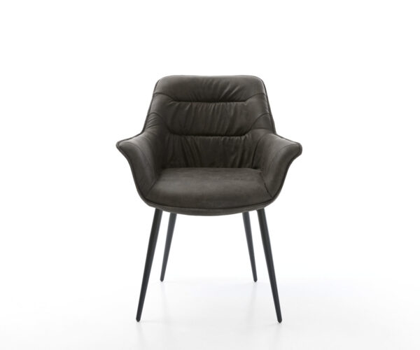 Jídelní židle Kaira-Flex antracit vintage 4 nohy kuželové černé - Image 2