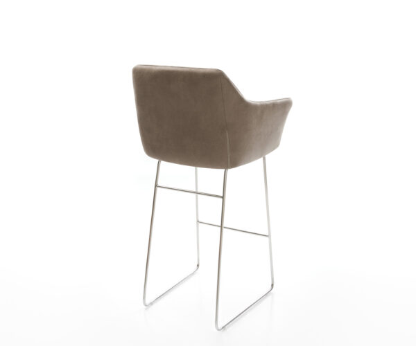 Barová židle Yulo-Flex vintage taupe, kluzný rám z nerezové oceli - Image 5