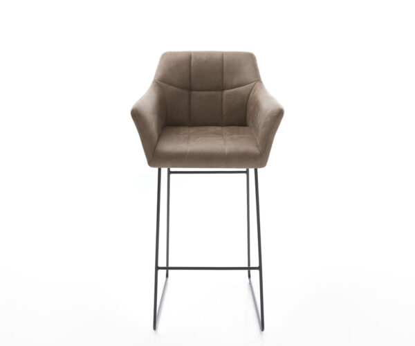 Barová židle Yulo-Flex vintage taupe kovový rám na kluzácích - Image 2