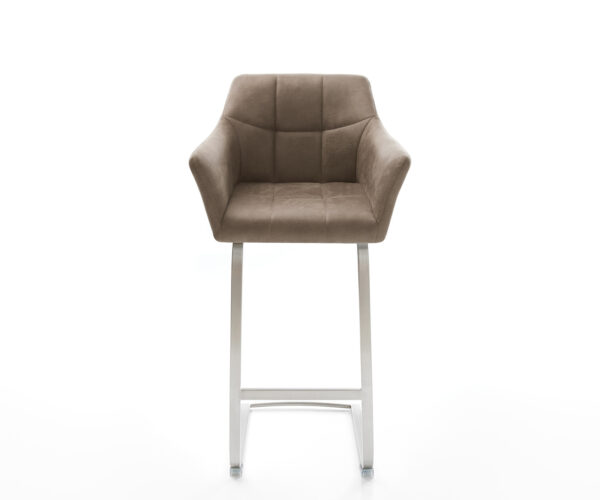 Barová židle Yulo-Flex vintage taupe konzolová s plochou nerezovou ocelí - Image 2