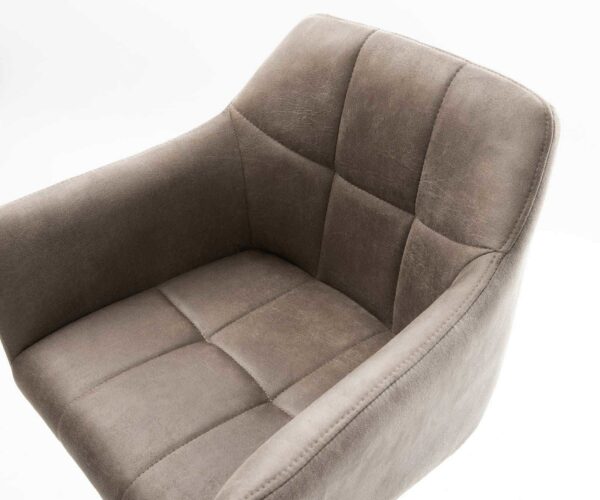 Barová židle Yulo-Flex vintage taupe, otočná podstava, výškově nastavitelná, nerezová ocel - Image 3