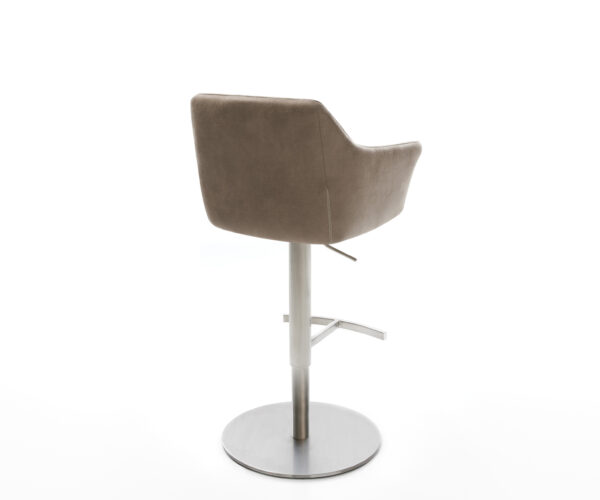 Barová židle Yulo-Flex vintage taupe, otočná podstava, výškově nastavitelná, nerezová ocel - Image 6