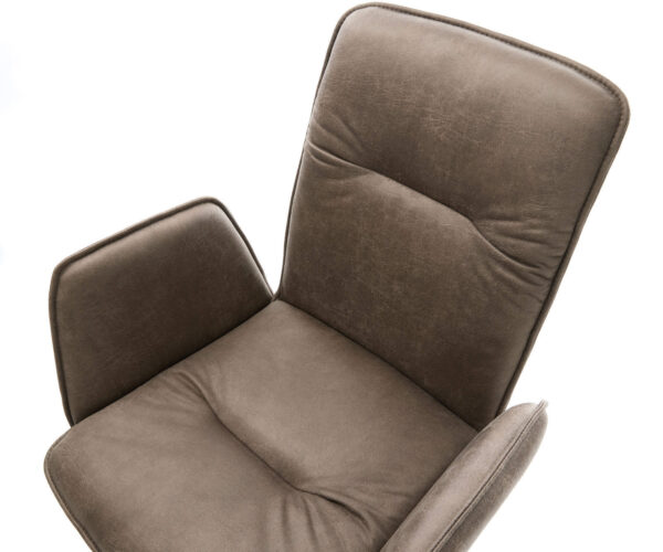 Otočná židle Vinja-Flex taupe vintage křížová podnož zúžená nerezová ocel - Image 4