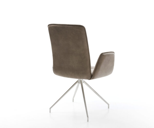 Otočná židle Vinja-Flex taupe vintage křížová podnož zúžená nerezová ocel - Image 5