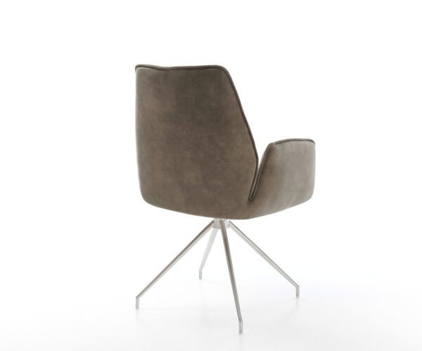 Jídelní židle Zoa-Flex taupe vintage křížový rám zúžený nerezová ocel - Image 5