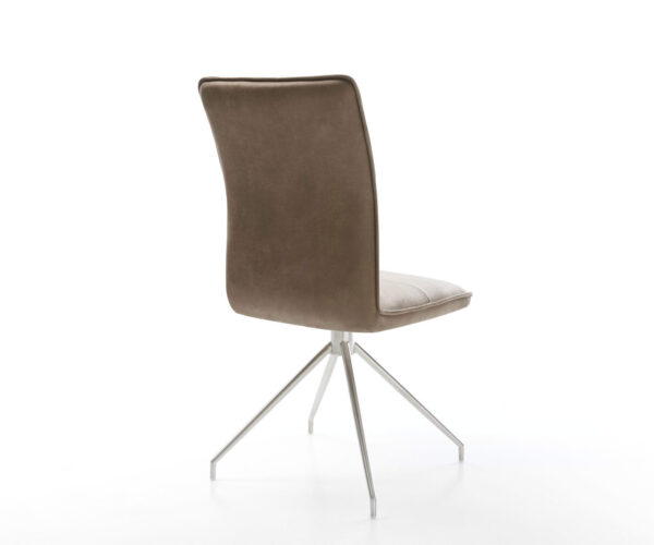 Jídelní židle Maddy-Flex taupe vintage křížový rám z nerezové oceli s kuželovitými nohami - Image 5