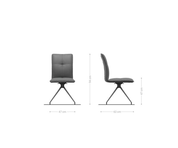 Jídelní židle Maddy-Flex taupe vintage křížový rám z nerezové oceli s kuželovitými nohami - Image 6