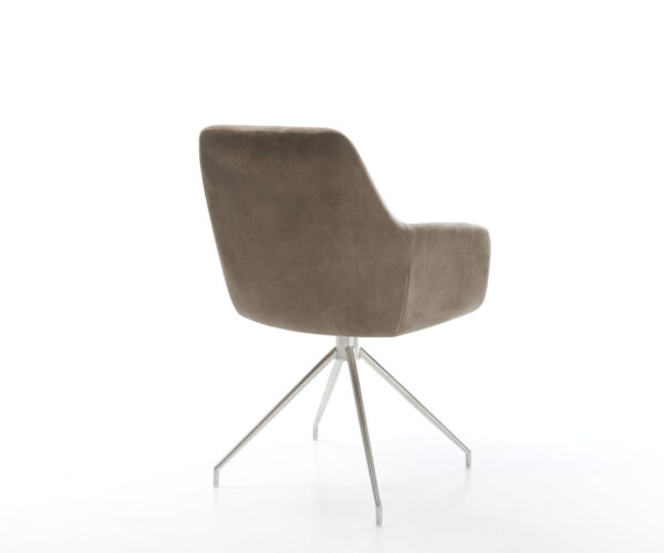 Jídelní židle Pejo-Flex taupe vintage s křížovou podnoží z nerezové oceli se zúženými nohami - Image 5