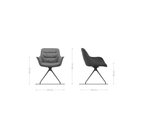 Jídelní židle Kaira-Flex antracitové vintage křížové rámové kuželové nerezové oceli - Image 6