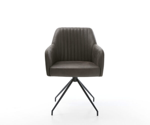 Jídelní židle Greg-Flex antracit vintage křížová podnož zužující se černá - Image 2