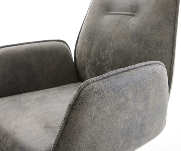 Jídelní židle Zoa-Flex šedý vintage křížový rám, zužující se černý - Image 4